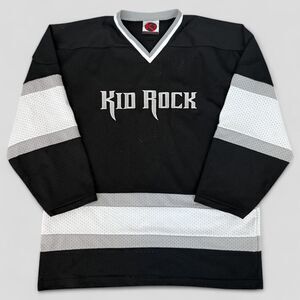 Kid Rock Bad Ass 02 Black Gray White Hockey Jersey Men Size L Made In The USA